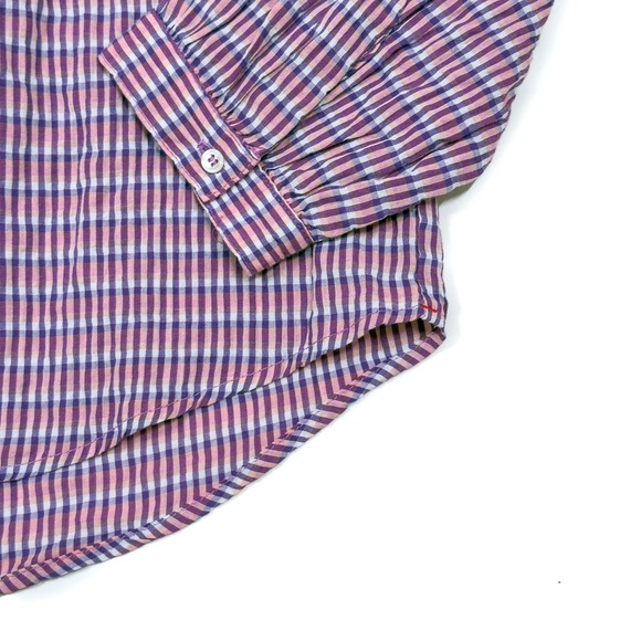 Xirena Caspia Gingham Ruffle Top Blouse Coral Cove Purple Pink - Size S - Picture 5 of 6